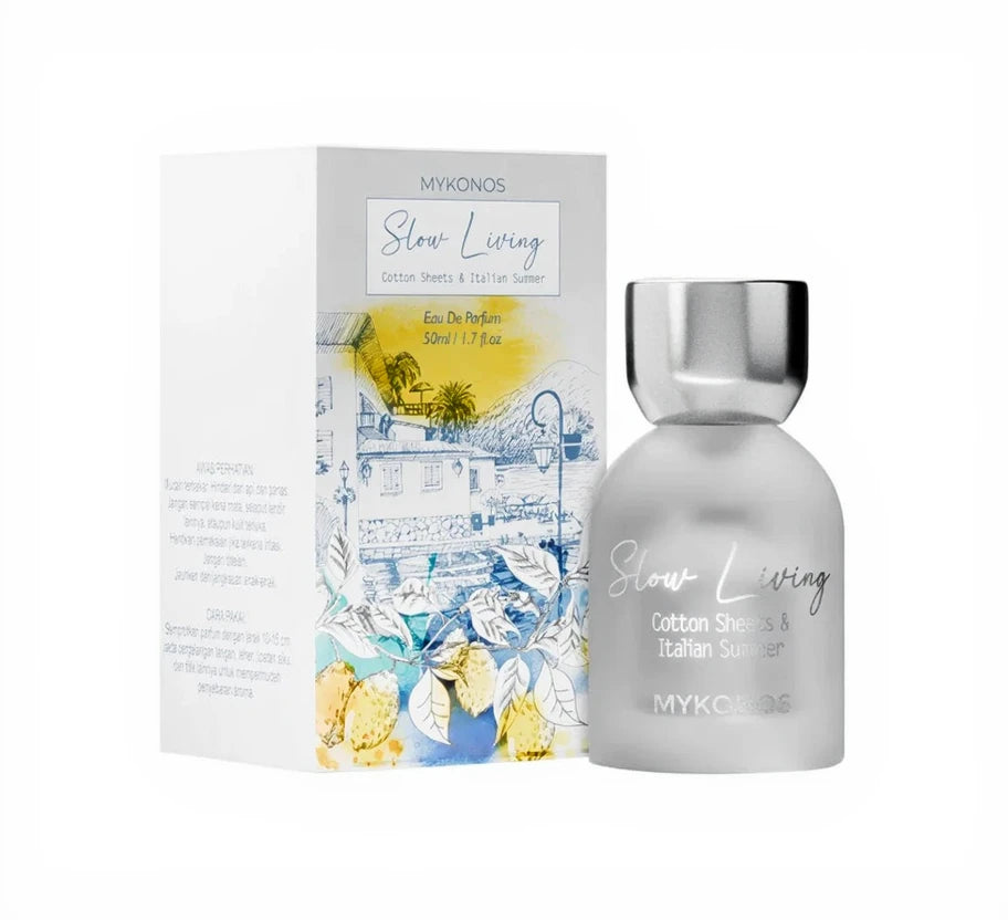Slow Living Eau de Parfum 50ml von Mykonos in eleganter Flasche